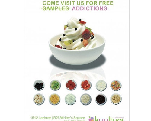 KUULTURE AD <p> magazine ad for frozen yogurt shop