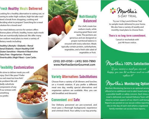 Martha’s Senior Gourmet <p> Brochure