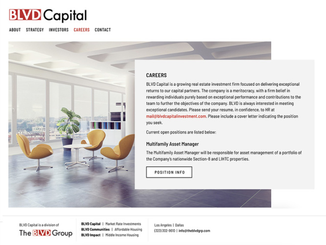 BLVD Capital Investment<br>Web Design | Los Angeles